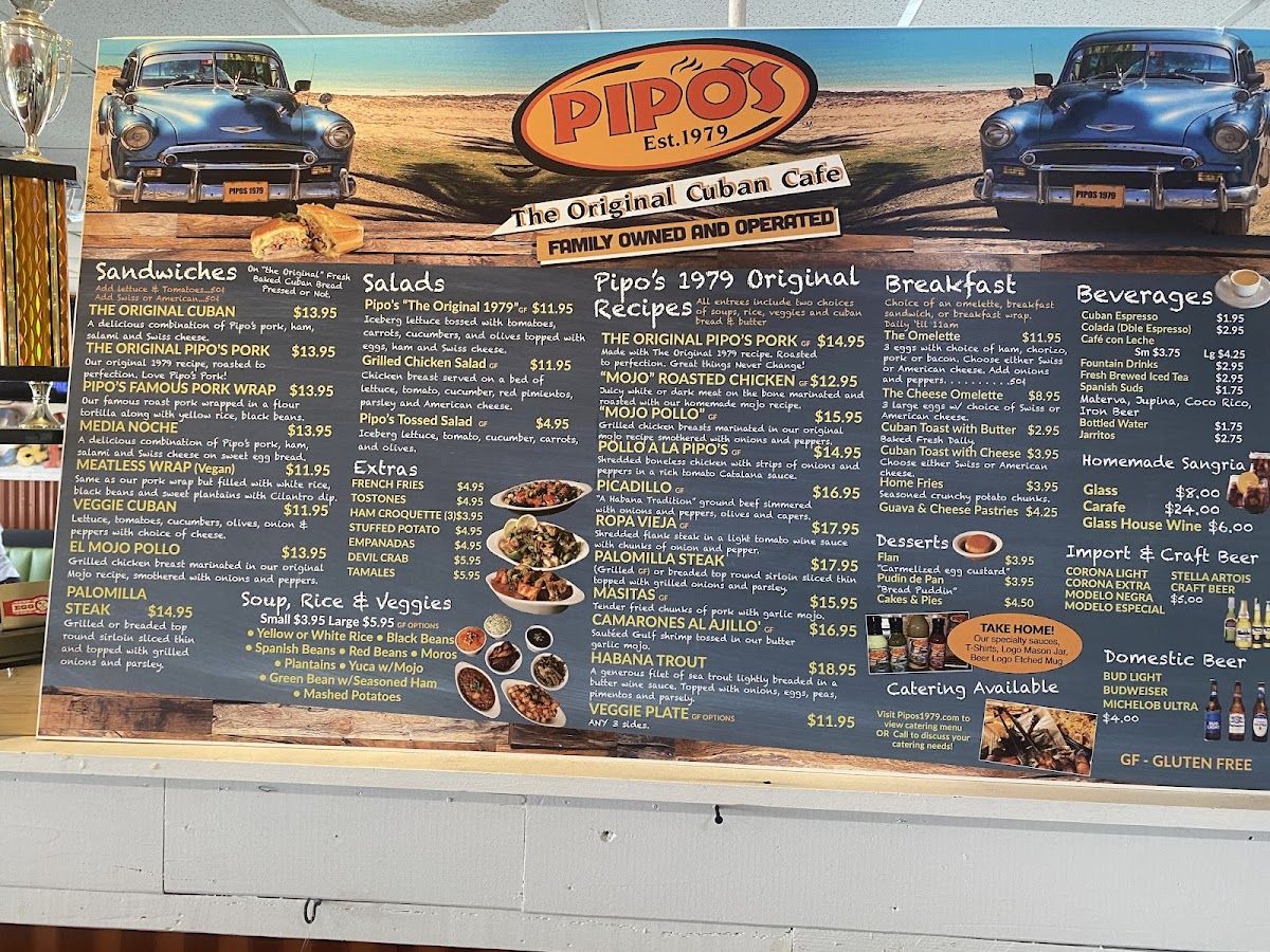 Menu Pipo's Cuban Cafe- St. Petersburg, Florida-1