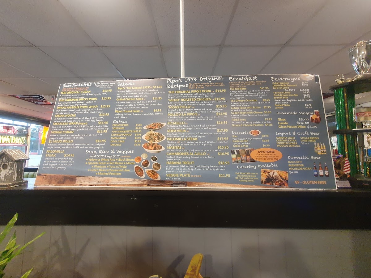 Menu Pipo's Cuban Cafe- St. Petersburg, Florida-3